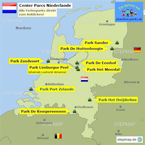 stepmap center parcs niederlande karte landkarte fuer niederlande