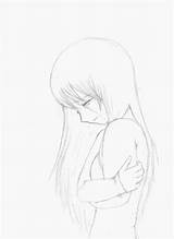 Sad Anime Drawing Girl Crying Drawings Sketch Little Sketches Couple Depressed Arms Crossed Easy Deviantart Draw Pencil Manga Cry Girls sketch template