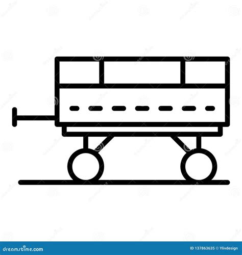 tractor trailer icon outline style stock vector illustration