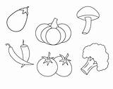 Vegetable Preschoolers Toddlers sketch template