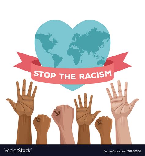 stop racism international day poster  hands vector image