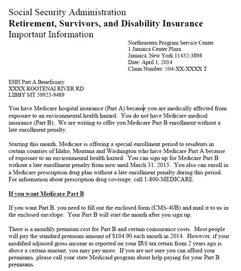 sample letter  cancel medicare part