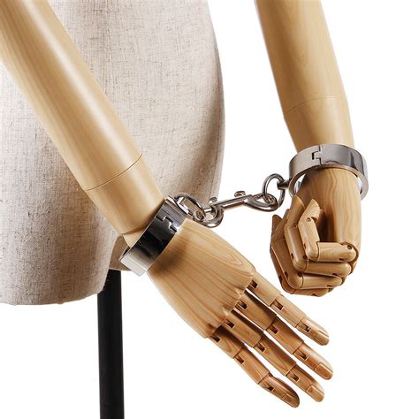 Silver Stainless Steel Handcuffs And Ankle Cuffs With Lock Metal Wrist