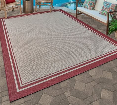 gertmenian  nautical tropical carpet outdoor patio rug  standard border red amazonca