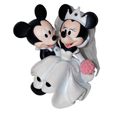 disney parks minnie mickey mouse bride groom wedding figurine cake