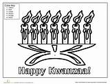 Kwanzaa Coloring Pages Color Number Worksheet Education Kids Candles sketch template