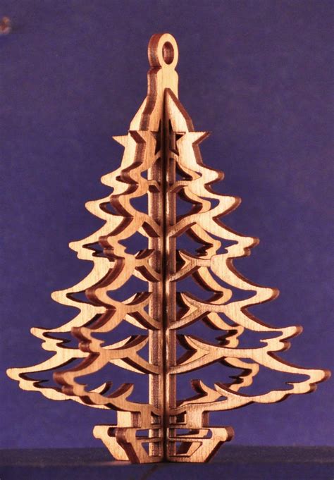 wood christmas tree ornament