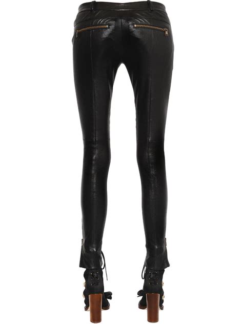 redemption lace up skinny leather pants in black lyst