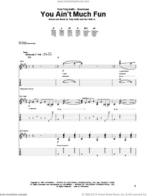 Keith I Wanna Talk About Me Sheet Music For Guitar Tablature