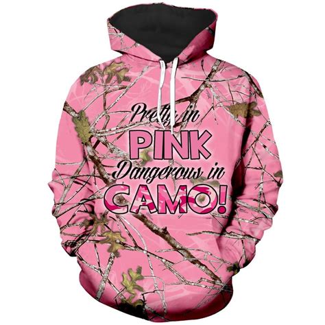 women s pink camo hoodie pretty in pink dangerous in camo lelex shop