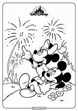 Minnie Fireworks Firework Coloringoo sketch template