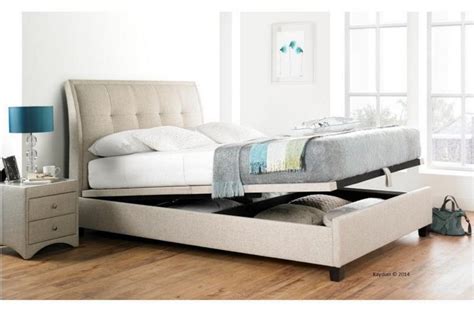 kaydian accent ft superking ottoman storage bed oatmeal fabric reduced