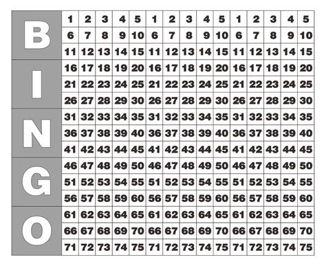 printable bingo master call sheet