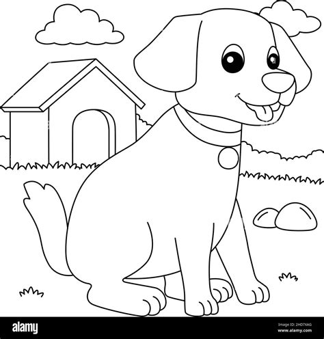 dog coloring page  kids stock vector image art alamy