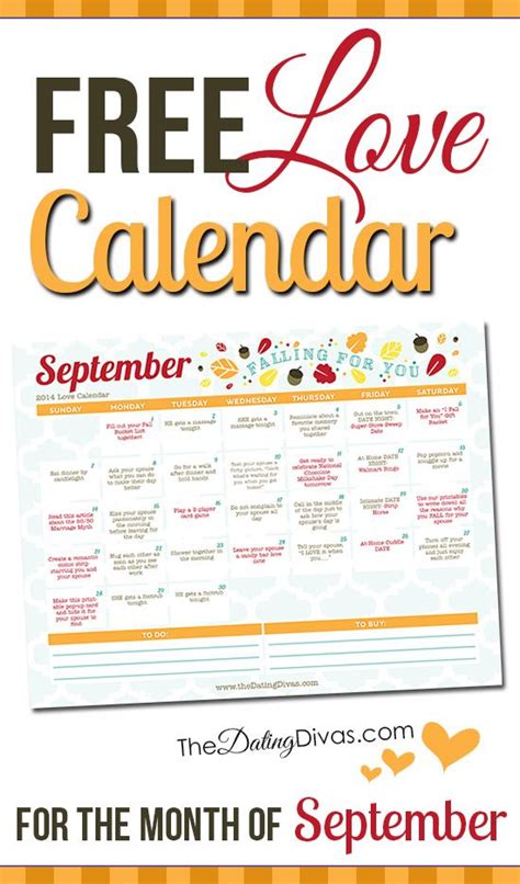 free printable september love calendar the one stop diy shop romance tips dating divas