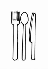 Gabel Messer Ausmalbild Besteck Löffel Ausmalbilder Malen Lebensmittel Speisen sketch template