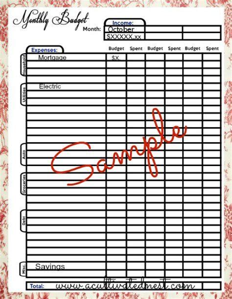 printable monthly budget worksheet budgeting worksheets monthly