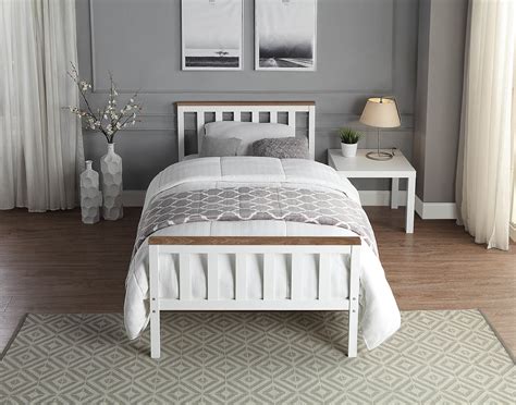 single bed frame  white  pine solid wood bedsalecom