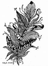 Coloring Pages Zentangle Adult Feather Printable Adults Fancy Color Kids Flowers Exclusive Vegetation Print Work Original Feathers Choose Board Book sketch template