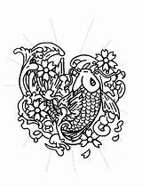 Coy Fish Coloring Tattoo Pages sketch template