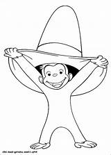 Curious George Coloring Pages Printable Sheets Colouring Kids Color Print Monkey Big Hat Fun Stimulate Skills Motor Fine Birthday Books sketch template