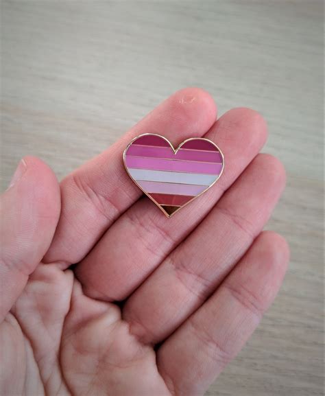 Lesbian Heart Enamel Pin Lesbian Pride Pin Flag Pins Queer