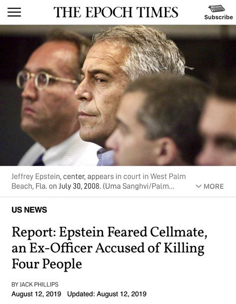 report epstein feared cellmate an ex officer accused of
