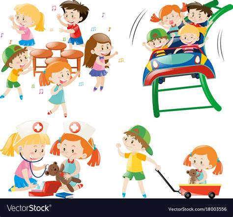 children playing  games royalty  vector image