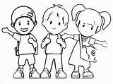 Coloring School Kids Clipart Cartoon Child Popular 146d 1024ã Print Coloringhome sketch template