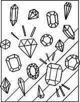 Colorear Gemstone Minerals Diamant Minerales Shrimpsaladcircus Crayon Diamantes Minecart Cristales Kristallen Leerlo Kleurplaten sketch template