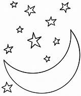 Coloring Night Moon Starry Sky Pages Star Template Kids Sheet Coloringsky Printable Sheets Worksheets Sun Line Sketch Halloween Choose Board sketch template