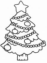 Christmas Tree Coloring Pages Printable Easy Decoration Trees Decorated Kids Ornament Color Print Hanging Cute Santa Drawing Charlie Pine Brown sketch template