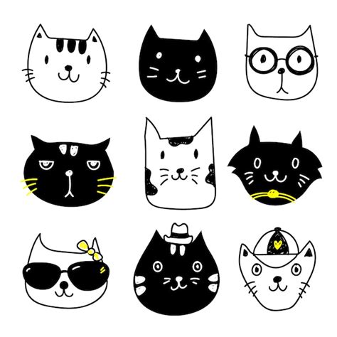 vector cat icons collection