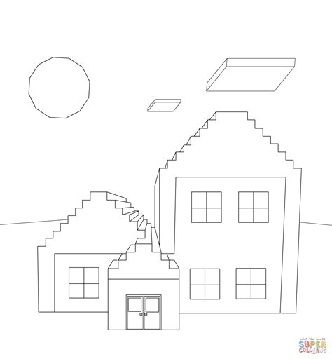 minecraft house  minecraft coloring pages minecraft coloring
