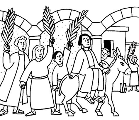 palm sunday coloring pages  printable