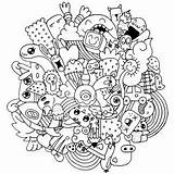 Doodle Coloring Doodling Pages Adults Strange Drawing Creatures Colors Right Find Original sketch template