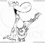 Guitar Outlined Dino Playing Christmas Royalty Clipart Illustration Toon Hit Rf 2021 sketch template