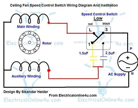 schematic  speed ceiling fan wiring diagram
