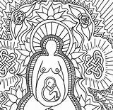 Pagan Goddess Divine sketch template