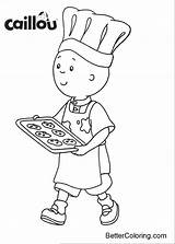 Coloring Caillou Pages Bake Chief Cooking Cookie Kids Printable Adults Print Template Utilising Button sketch template