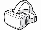 Vr Headset Drawing Reality Virtual Augmented Occulus Rift Clipartmag Leap Clickon sketch template