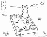 Coloring Pages Peeps Bunny Sand Playing Printable Kids sketch template