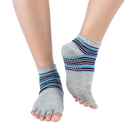 women yoga socks toeless pilates gym grip  skid  slip socks  toe sock ebay
