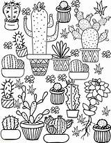 Coloring Cactus Pages Cute Printable Sheet Kids Print Spring Adult Adults sketch template
