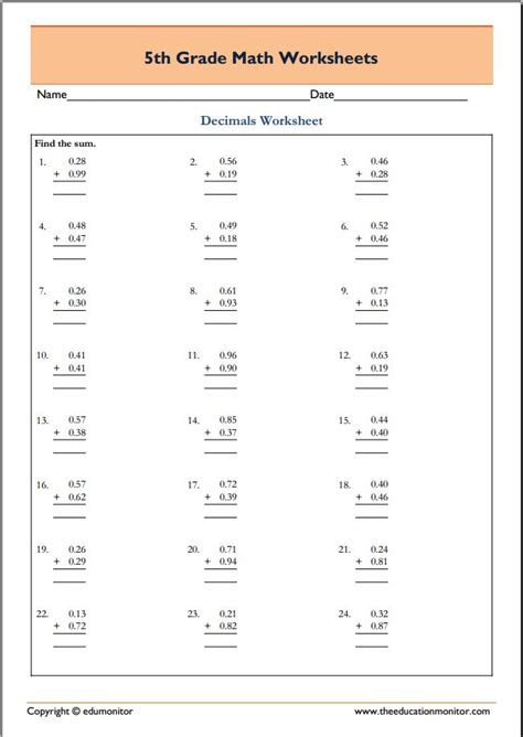 grade math worksheets   downloads edumonitor
