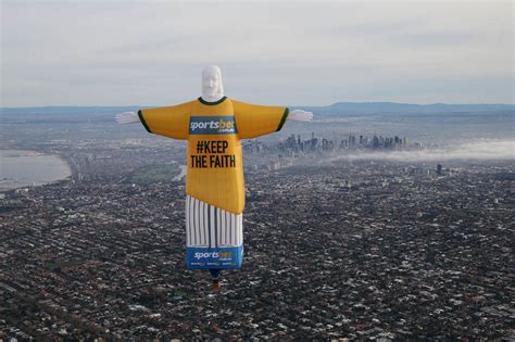 Christ The Redeemer Hot Air Balloon Floats Over Melbourne