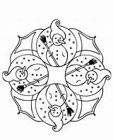 Mandala Winter Coloring Pages Snowman Choose Board sketch template