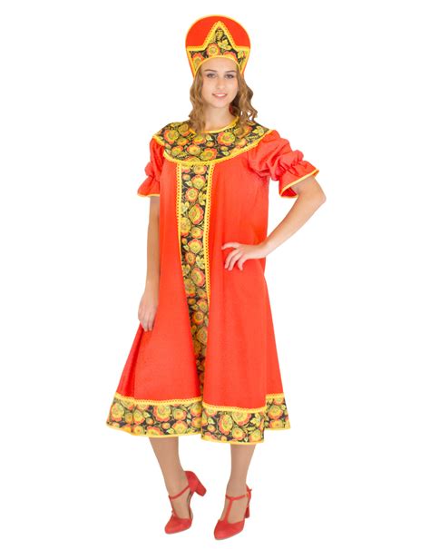 russian girl dress khokhloma roundelay