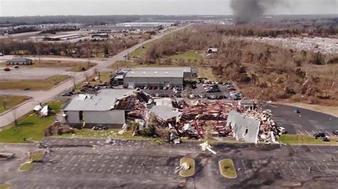 drone footage shows aftermath  deadly tornado  tennessee