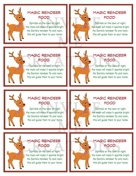 magic reindeer food label instant  printable etsy